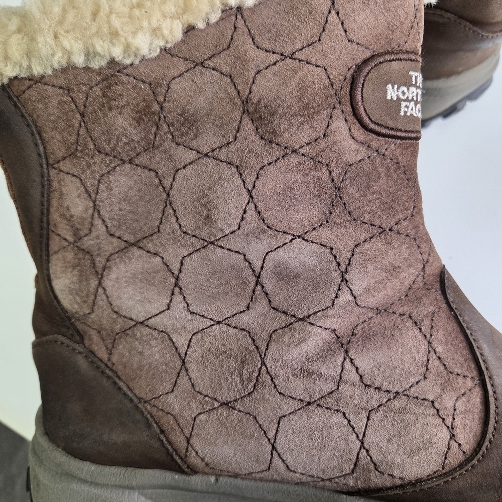 The North Face Primaloft Womens Winter‎ Insulated Brown Boots Back Zip Size 10 - Picture 9 of 13